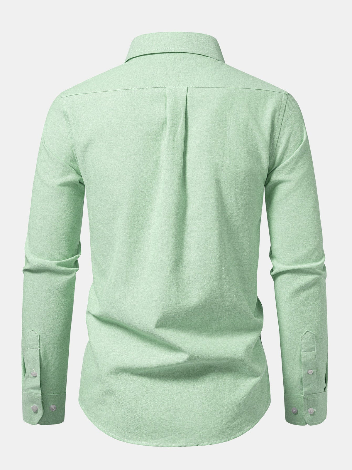 Camisa Oxford listrada com contraste e botões na gola