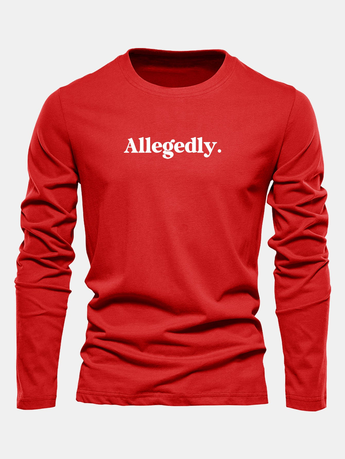 Camiseta de algodão de manga longa com estampa supostamente alegada