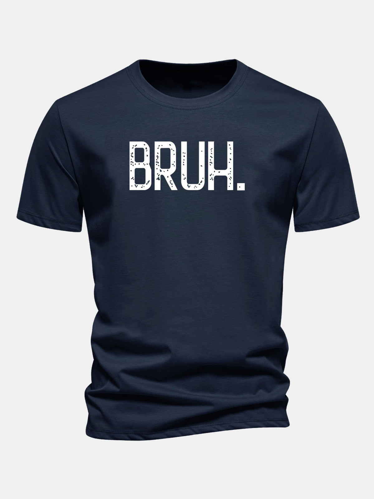 Camiseta de algodão com estampa Bruh e corte regular
