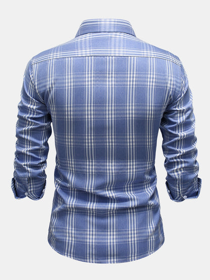 Camisa xadrez de algodão com botões
