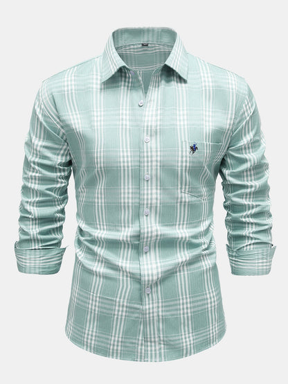 Camisa xadrez de algodão com botões