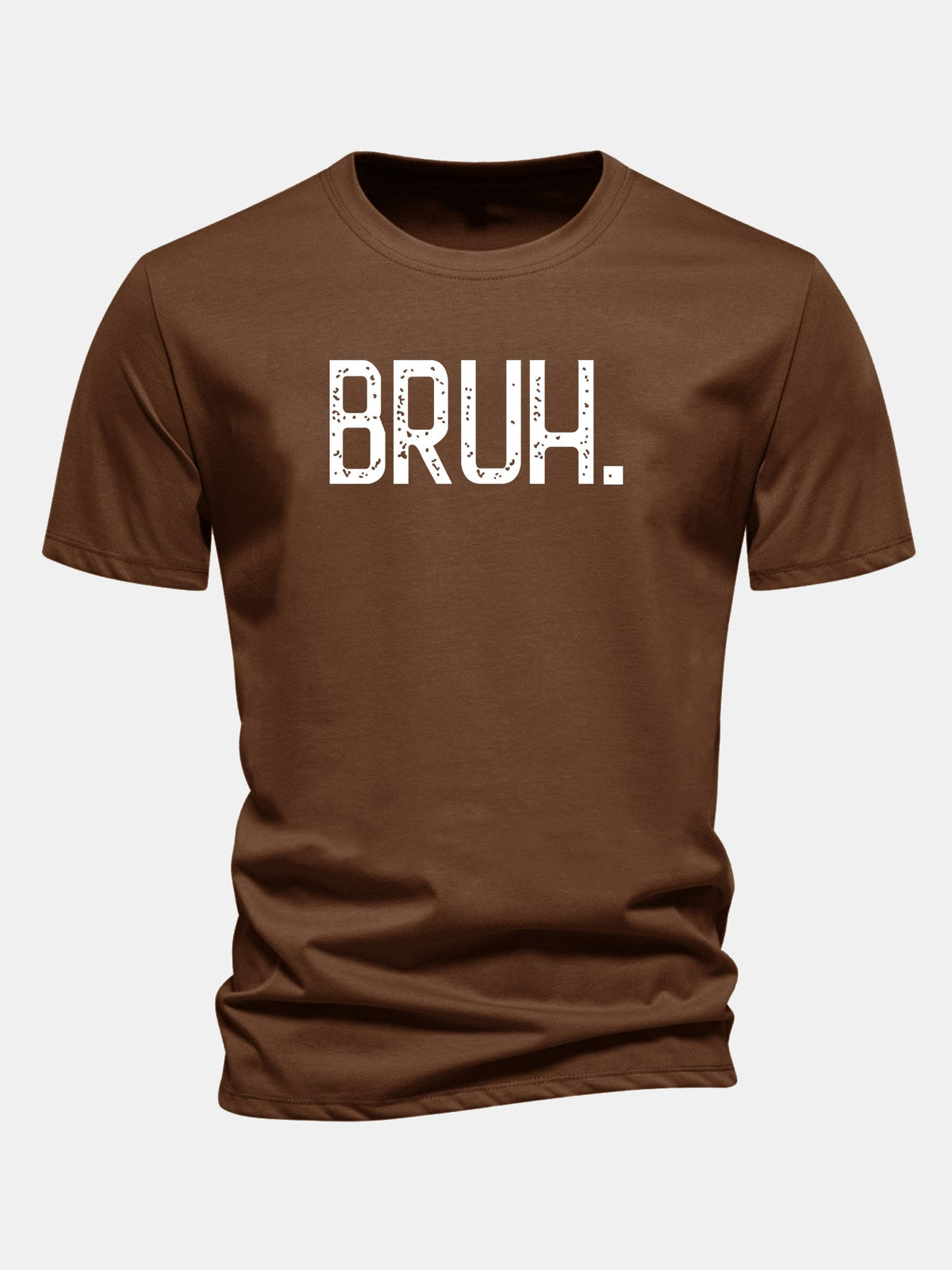 Camiseta de algodão com estampa Bruh e corte regular