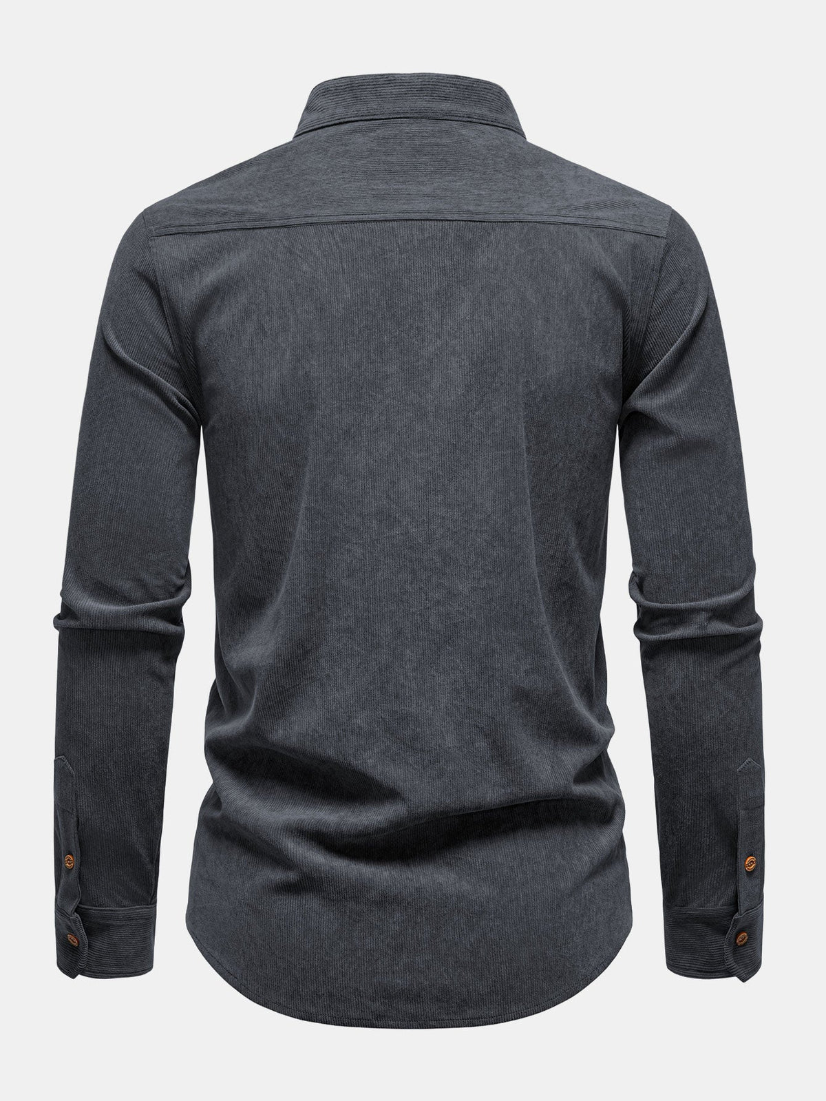 Camisa de veludo cotelê de manga longa com gola alta