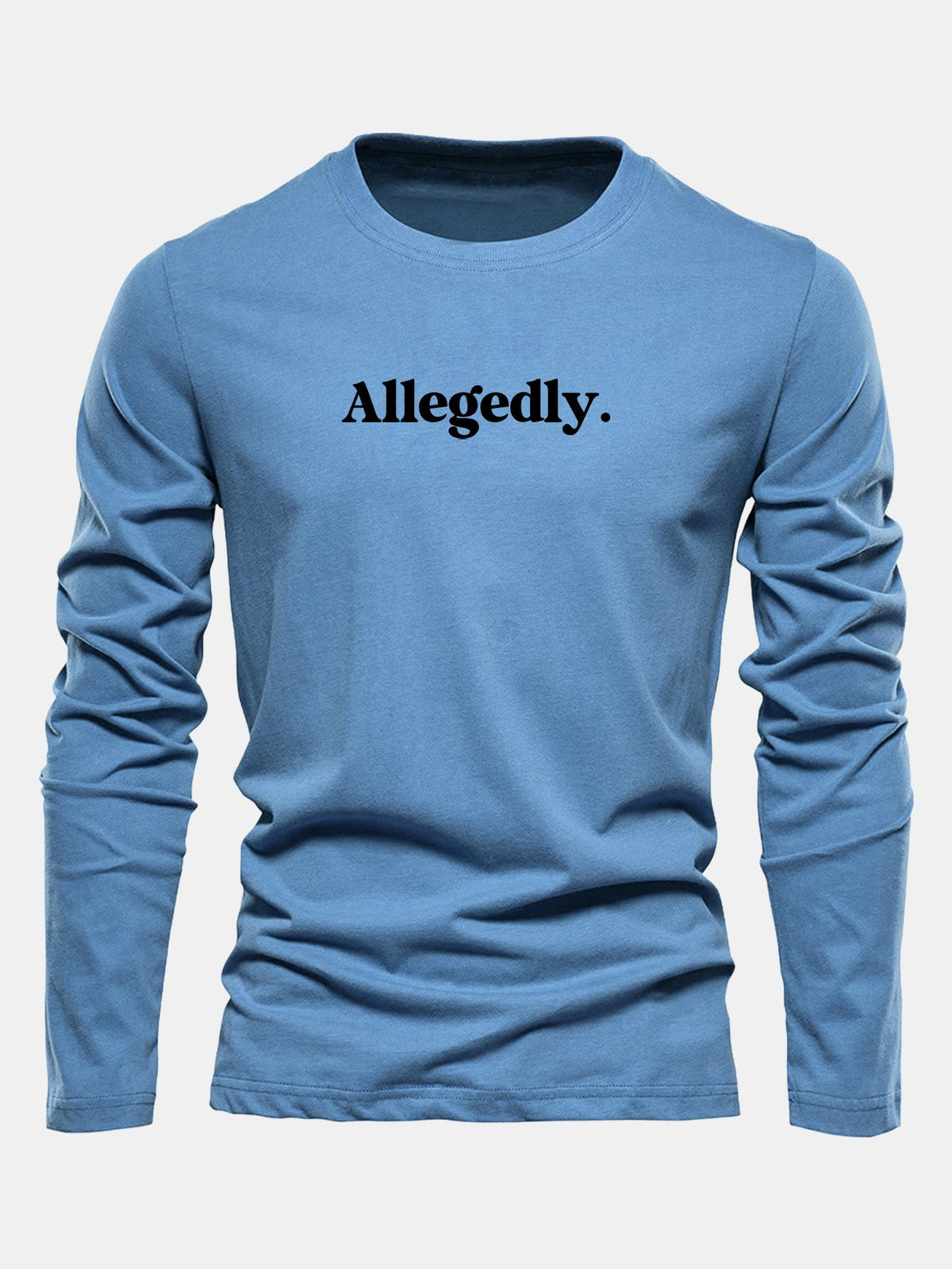 Camiseta de algodão de manga longa com estampa supostamente alegada