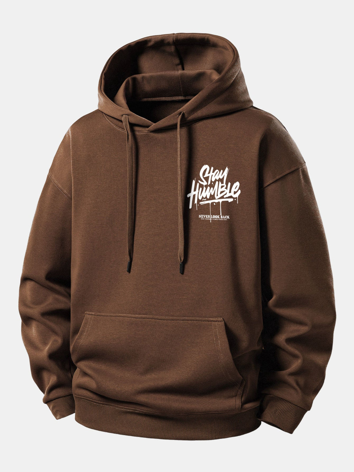 Moletom com capuz de caimento confortável com estampa “Stay Humble”