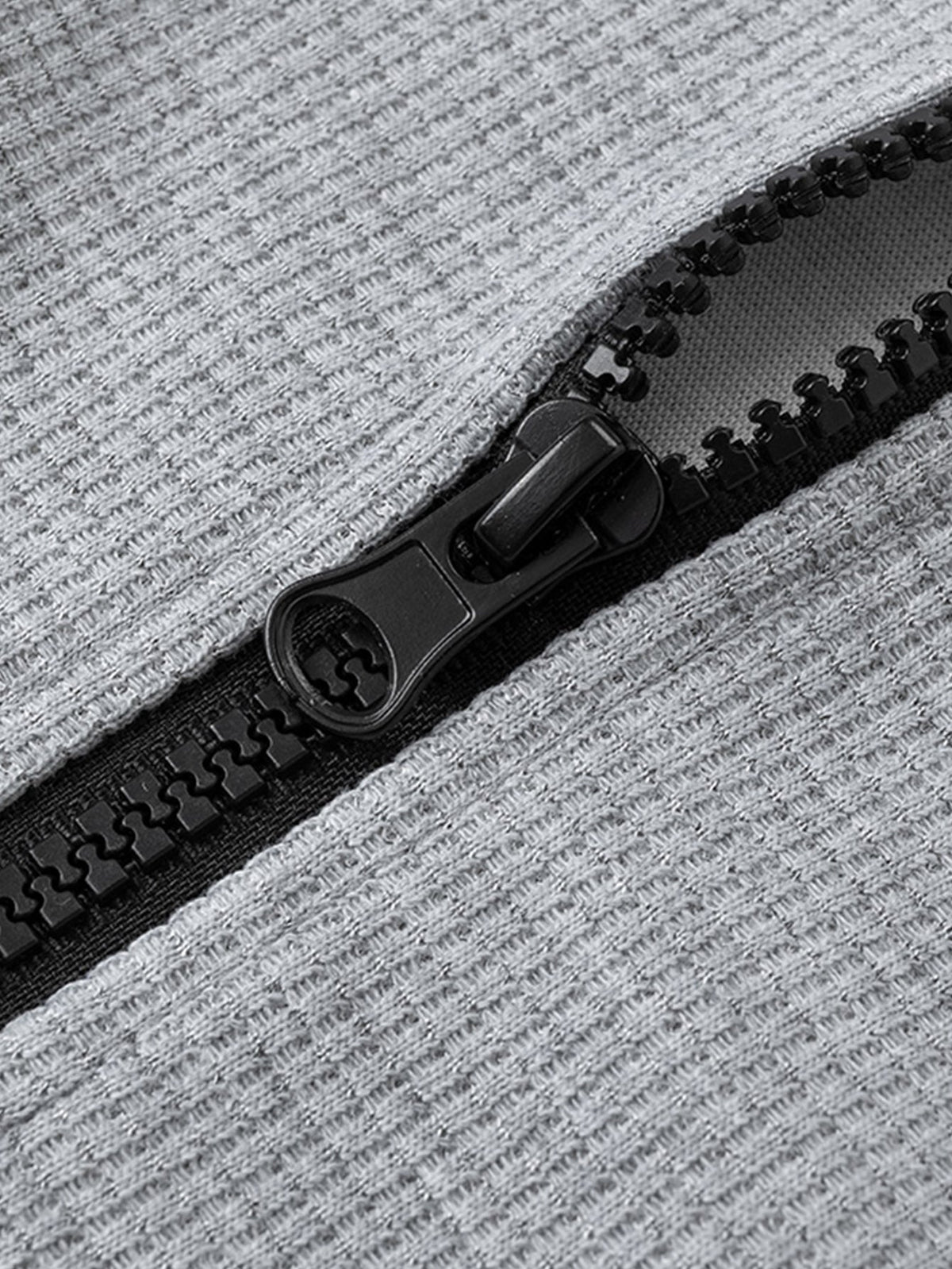 Jaqueta vintage listrada de tricô waffle com zíper