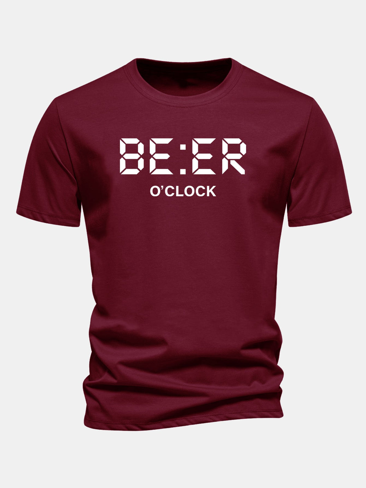 Camiseta de algodão com estampa Beer O'Clock, corte regular