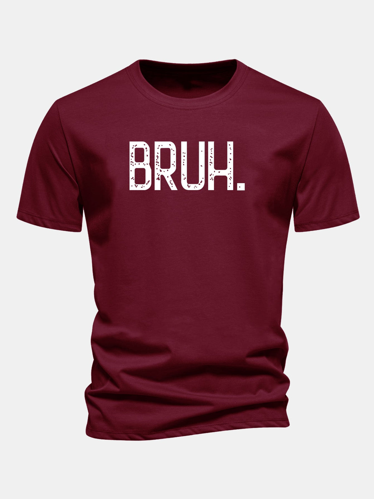 Camiseta de algodão com estampa Bruh e corte regular