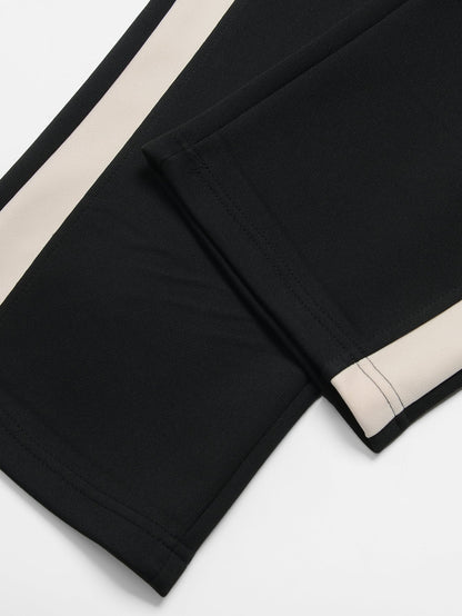 Calça de perna reta com listras contrastantes