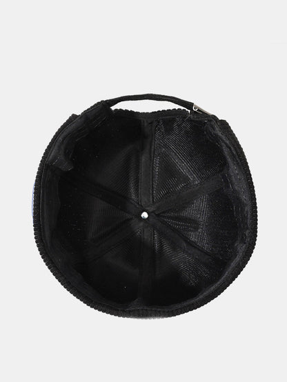 Gorro docker ajustável de veludo cotelê com etiqueta tecida
