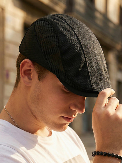 Boné estilo newsboy Ivy ventilado de malha respirável