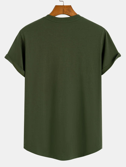 Camiseta de Algodão com Estampa de Pato Emoji e Barra Curvada