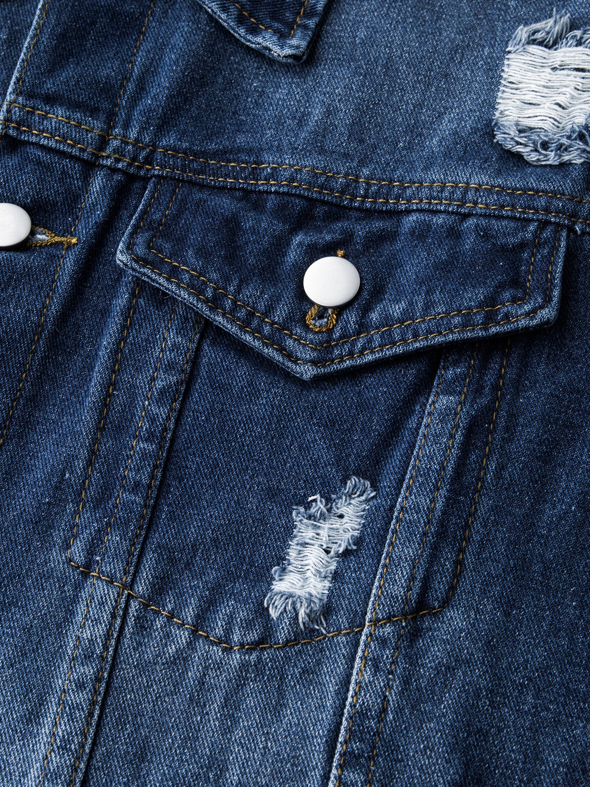 Jaqueta jeans lavada com efeito desgastado