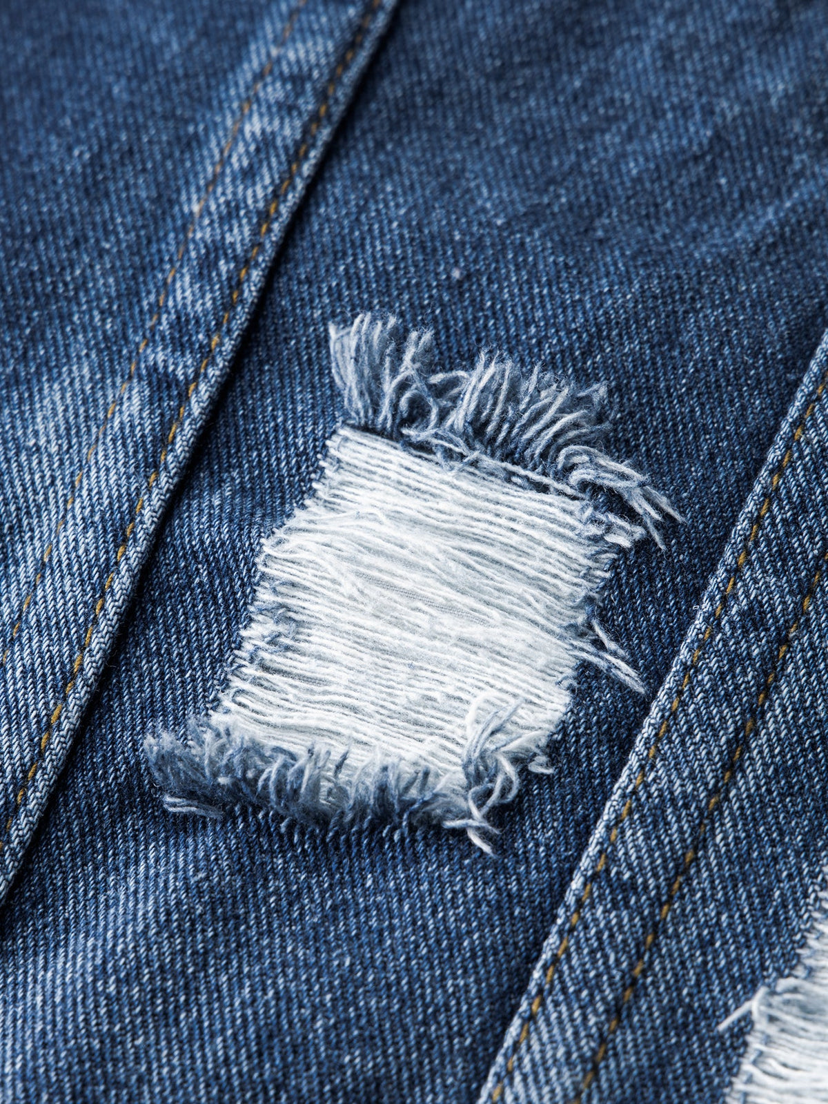 Jaqueta jeans lavada com efeito desgastado