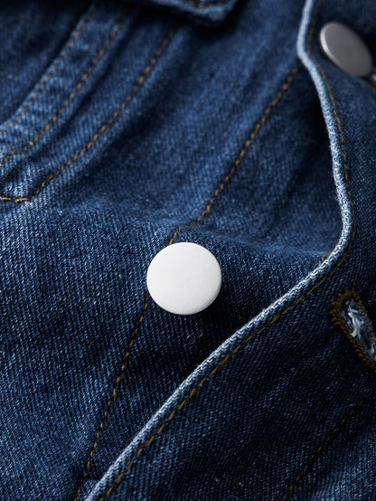 Jaqueta jeans lavada com efeito desgastado