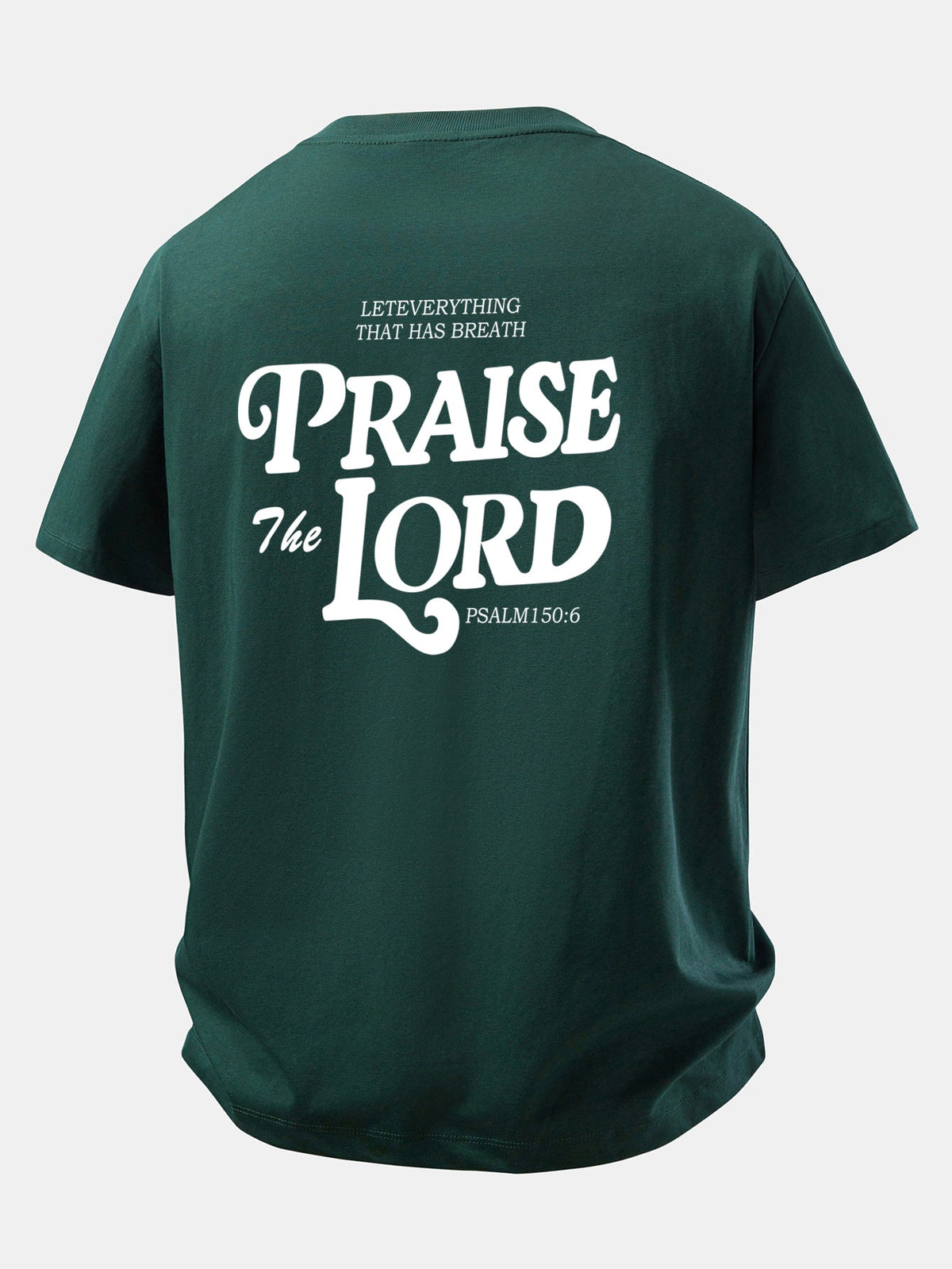 Camiseta de Algodão com Estampa Praise The Lord e Caimento Relaxado