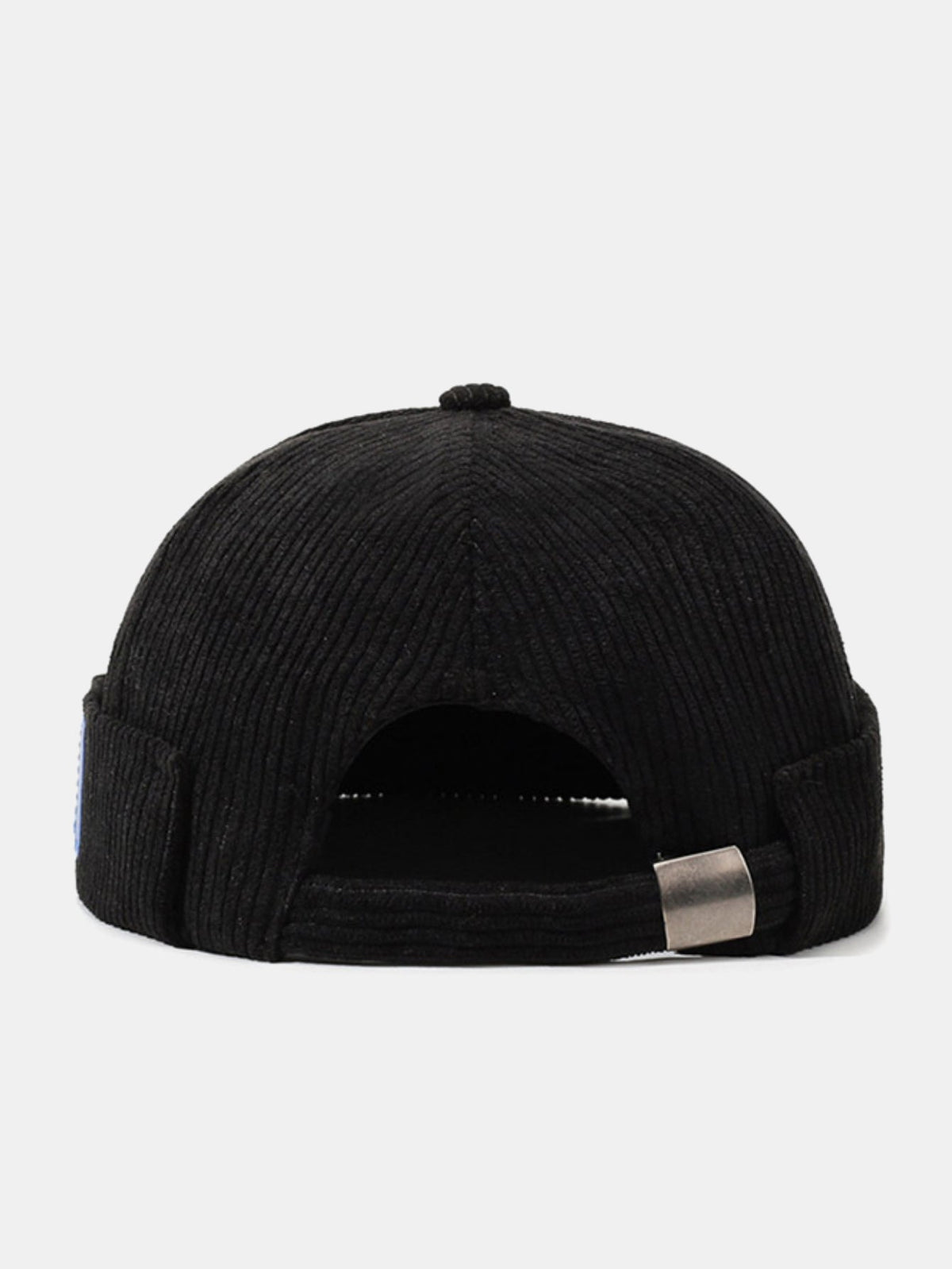 Gorro docker ajustável de veludo cotelê com etiqueta tecida