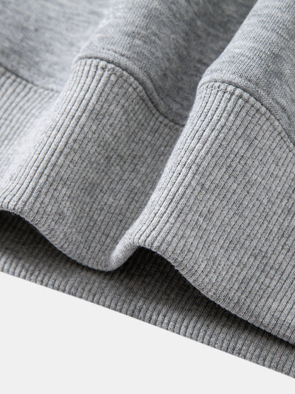 Conjunto de moletom com capuz de caimento confortável e calça de moletom reta