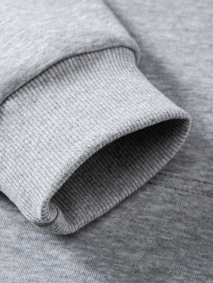 Conjunto de moletom com capuz de caimento confortável e calça de moletom reta
