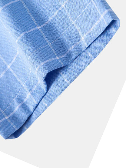 Camisa xadrez de algodão com botões