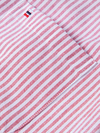 Camisa de algodão listrada com botões
