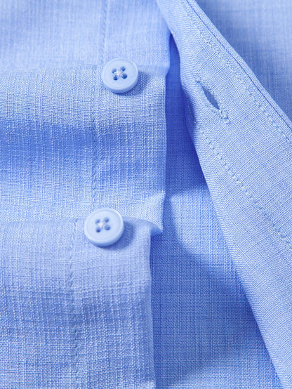 Camisa com botões de visual de linho