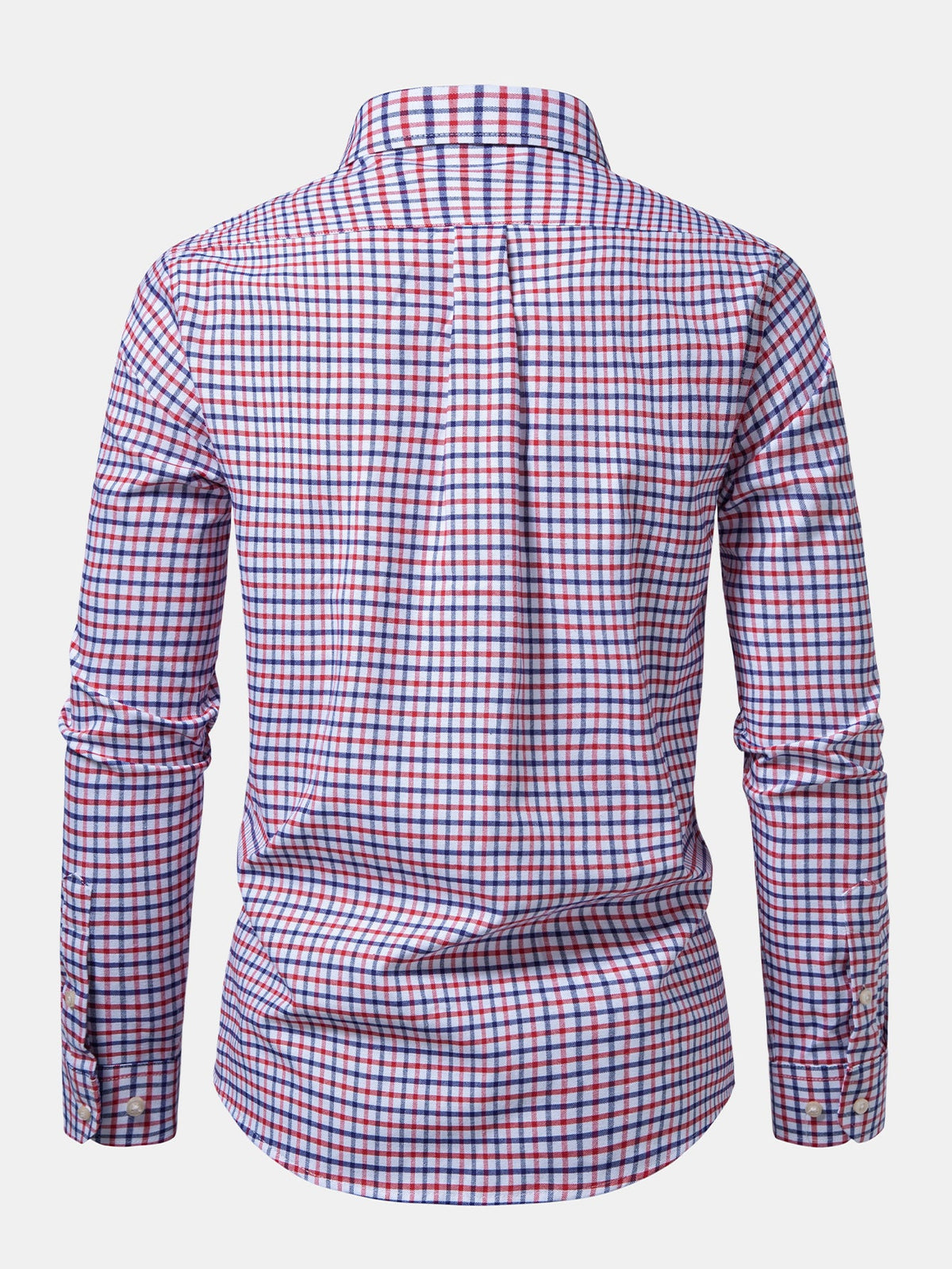 Camisa xadrez de manga longa com fechamento por botões