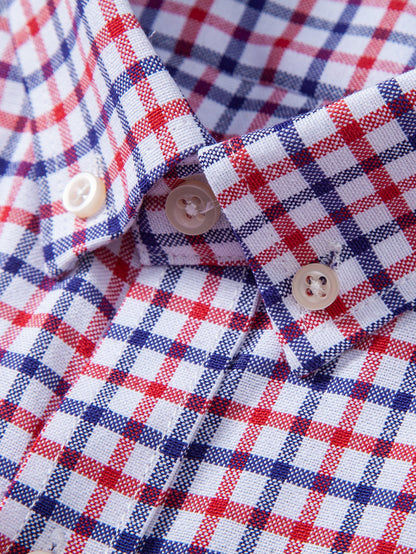 Camisa xadrez de manga longa com fechamento por botões