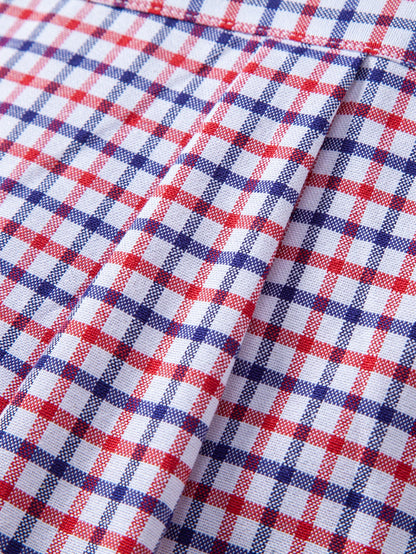 Camisa xadrez de manga longa com fechamento por botões