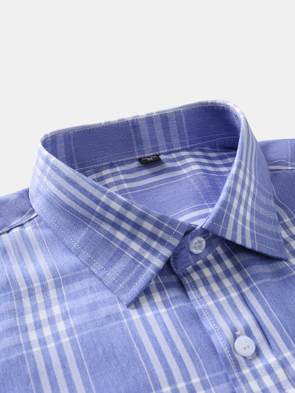 Camisa xadrez de algodão com botões