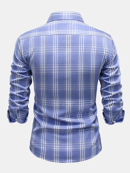 Camisa xadrez de algodão com botões
