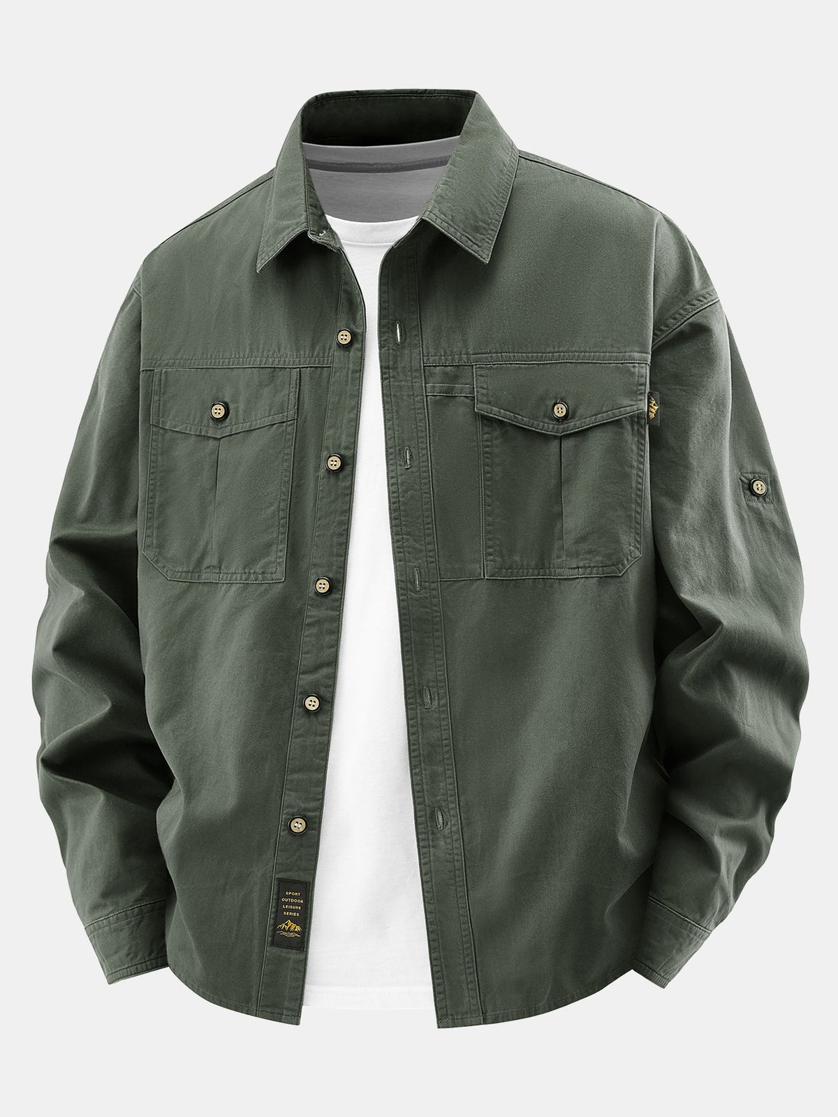 Sobrecamisa utilitária de sarja com bolsos