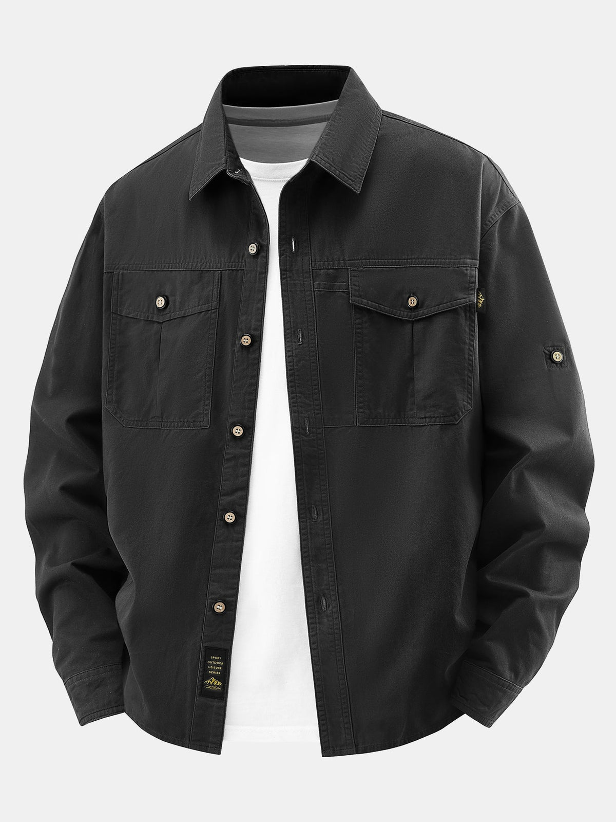 Sobrecamisa utilitária de sarja com bolsos