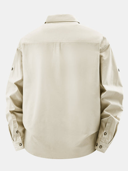 Sobrecamisa utilitária de sarja com bolsos